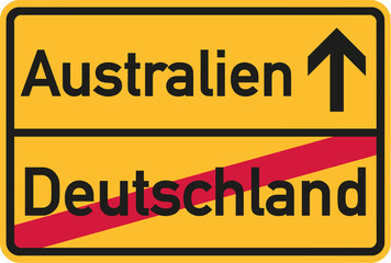 Migration from germany to Australia - german town sign