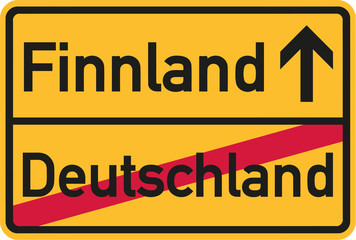 Migration from germany to Finland - german town sign