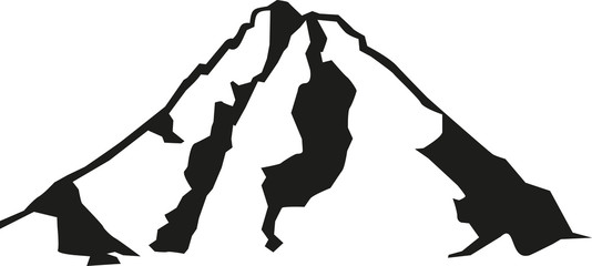 Grossglockner mountain silhouette - obrazy, fototapety, plakaty