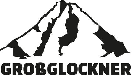 Grossglockner mountain silhouette with name - obrazy, fototapety, plakaty