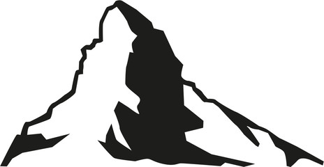 Matterhorn mountain silhouette - obrazy, fototapety, plakaty
