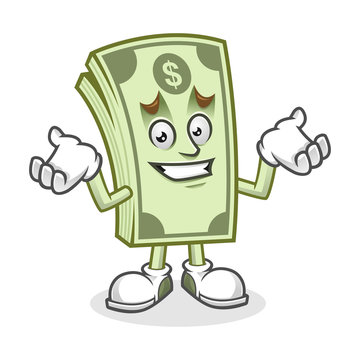 Feeling sorry Dollar bill mascot, Money character, Dollar cartoon
