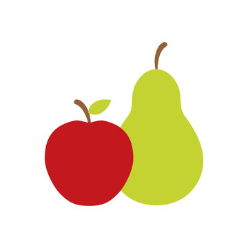 pear and apple fruit icon image vector illustration design 