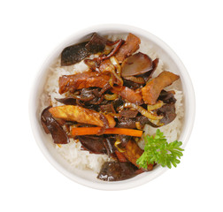 Stir fried meat with rice