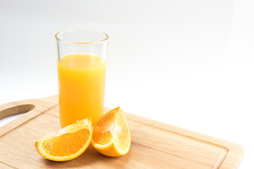 Orange fresh fruit on white background