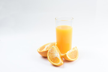 Orange fresh fruit on white background