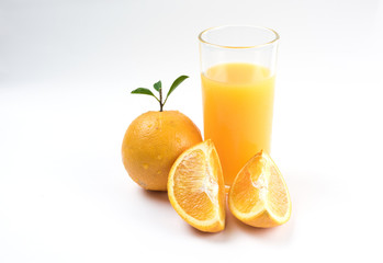 Orange fresh fruit on white background
