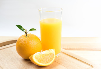 Orange fresh fruit on white background