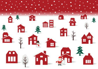 クリスマスの街並み　背景素材