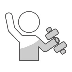 person lifting weight dumbbells gym equipment. fitness lifestyle. vector illustration