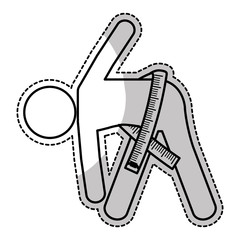 Obraz premium body stretching and tape measurement icon over white background. fitness lifestyle design. vector illustration