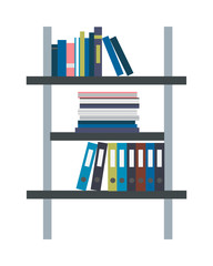 Rack with Binders Illustrationi in Flat Design