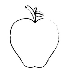 silhouette of apple fruit icon over white background. healthy food design. vector illustration