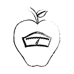 apple fruit icon over white background. healthy food design. vector illustration