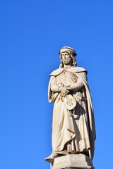 The famous statue of Vogelweide in Bolzano, Italy