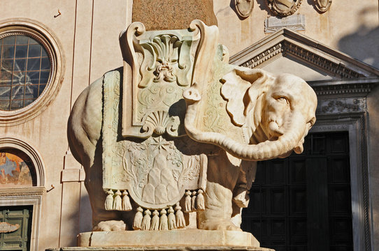 Roma, piazza della Minerva ed elefantino del Berinini