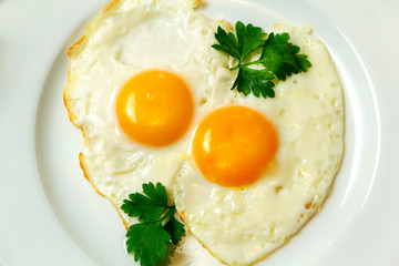  English breakfast, fried eggs isolated, sport nutrition