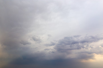 beautiful sky with clouds in the evening