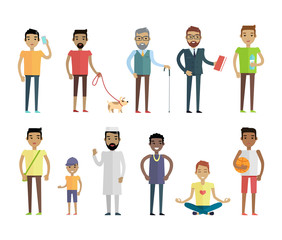 Big Set of People Characters Vectors in Flat Style