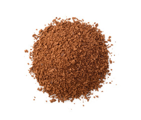 Granulated coffee isolated on white