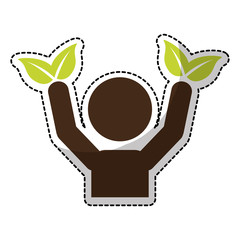 eco friendly emblem icon image vector illustration design