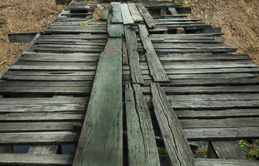 Fototapeta premium old temporary wooden bridge 