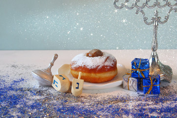 Image of jewish holiday Hanukkah with menorah