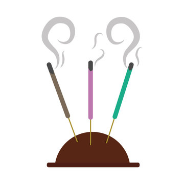aromatherapy incense sticks over white background. vector illustration