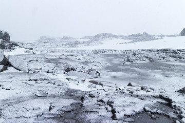 Schneelandschaft in Island