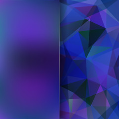 Polygonal vector background. Blur background. Can be used in cover design, book design, website background. Vector illustration. Blue, purple colors.