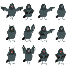 Flat icons of Ravens set