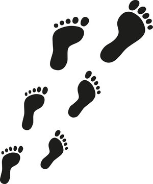 Footprints - walking human feet