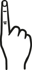 Hand with index finger contour