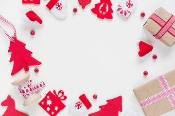 Flat lay Christmas composition