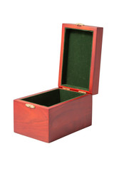 brown old casket open box isolated