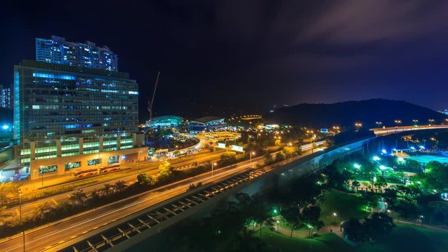 Hong Kong Night Cityscape 4K Time Lapse