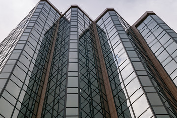 Keystoned Glass Enclosed Skyscraper Buildings