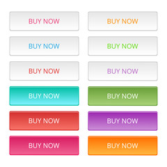 Set of colored web Buttons. Web elements. Vector Buttons.