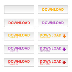 Set of colored web Buttons. Web elements. Vector Buttons.
