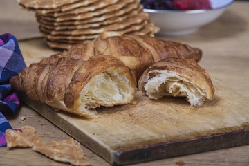 assortment of pastries with honey, raspberries and other - vintage