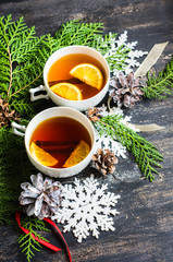 Christmas tea with lemon