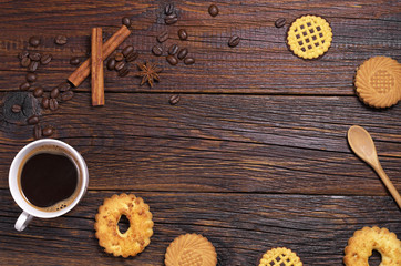 Coffee and various cookies