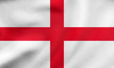 Obraz premium Flag of England waving, real fabric texture
