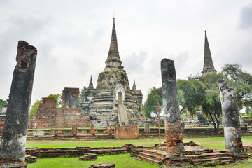 Obraz premium Ruins of ancient Ayutthaya Kingdom in Thailand