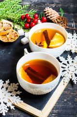 Christmas tea with lemon