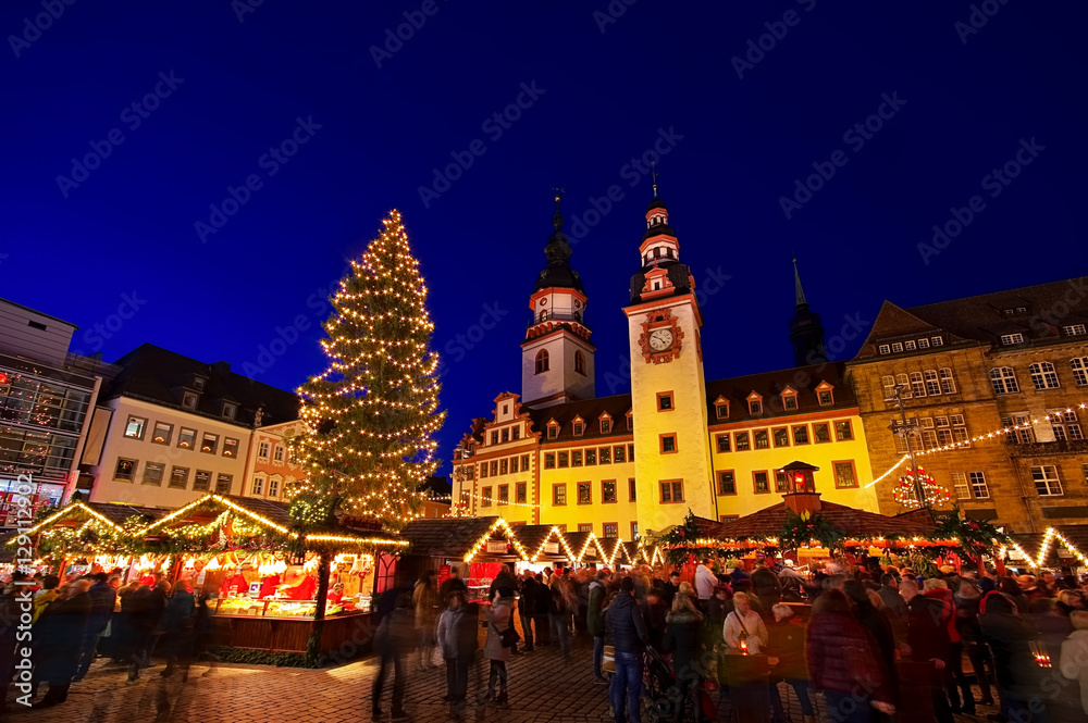 Wall mural Weihnachtsmarkt - christmas market by night