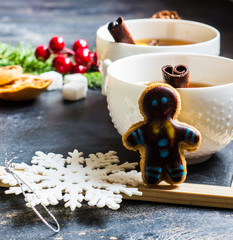 Christmas tea with lemon