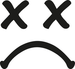 Obraz premium Sad smiley with crossed eyes