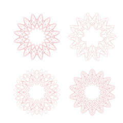 Guilloche decorative rosette element. Digital watermark. It can be used as a protective layer for certificate, voucher, banknote, money design, currency, note, check, ticket, reward etc.