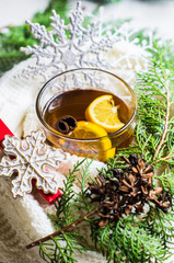 Cup of tea with lemon